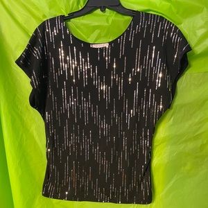 Black blouse with silver sequence